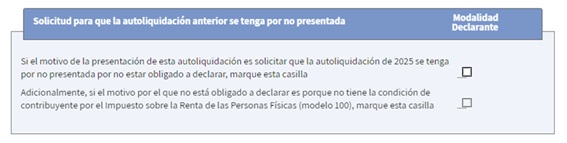 Solicitud para que la autoliquidaci&oacute;n anterior se tenga por no presentada